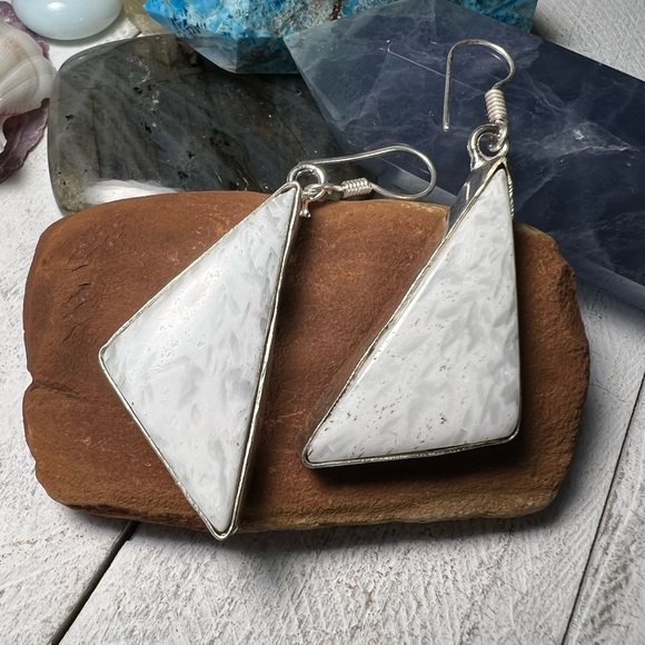 Hand Crafted Jewelry - Scolecite earrings